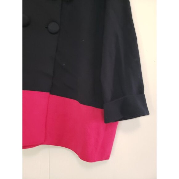 Worthington Womens XL Sweater Jacket Top Colorblock Cotton Black Persian Red NWT - Picture 3 of 7